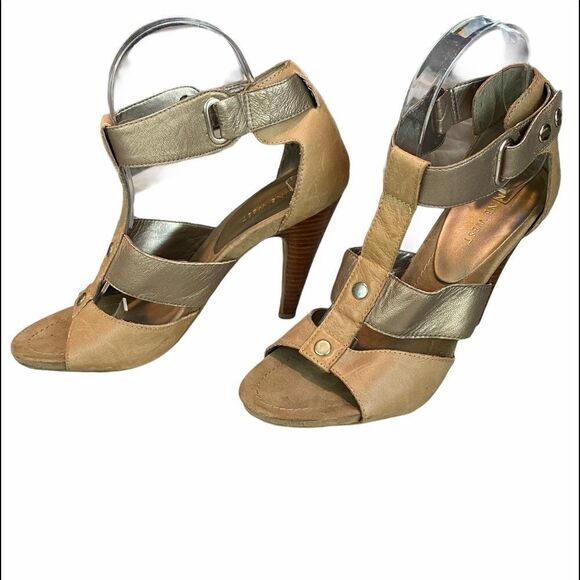 Nine West Leather strappy heeled sandals size 8 - Picture 2 of 11